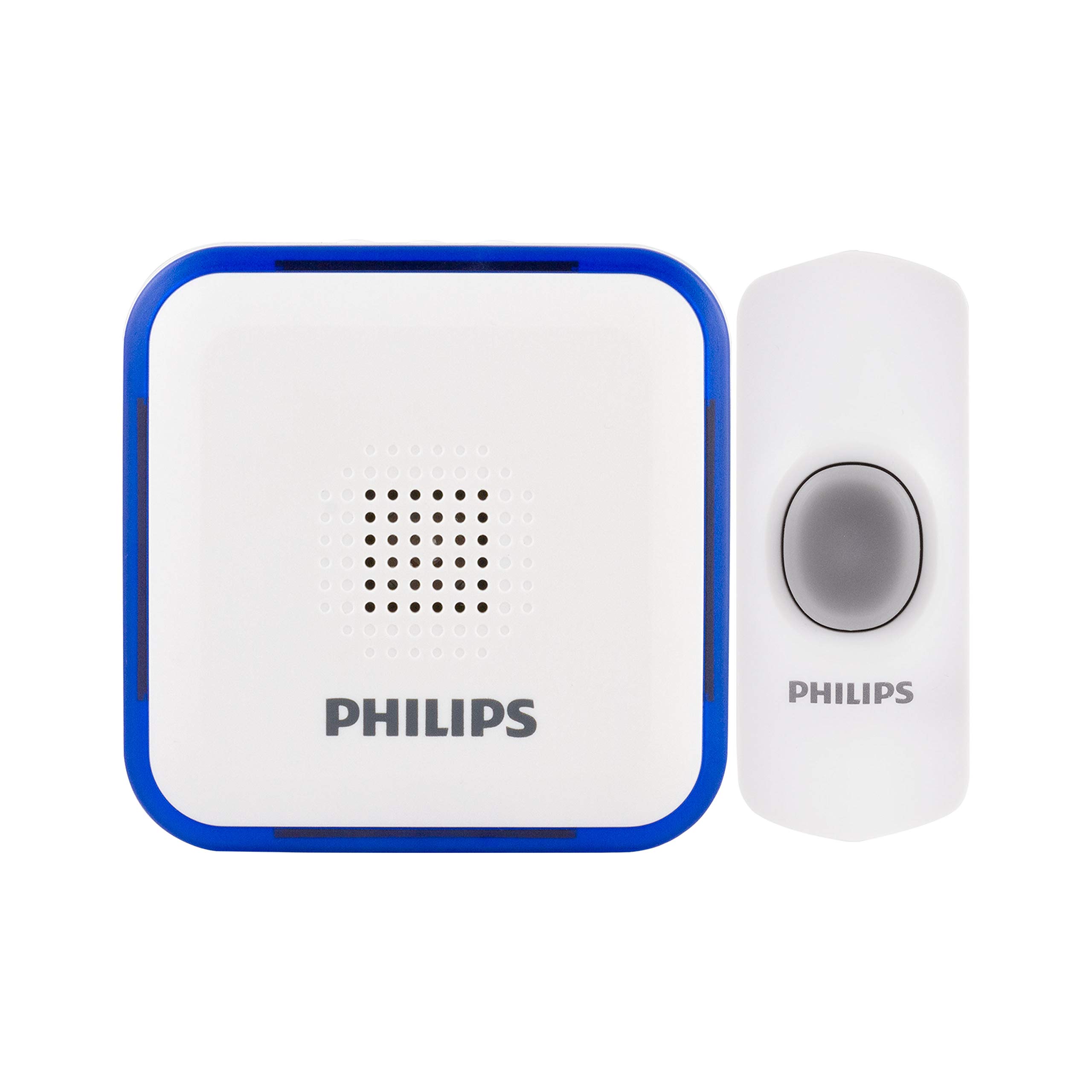 Photo 1 of Philips Wireless Doorbell Kit, Battery-Operated Reciever, LED Alert Lights, 1 Push Button, 32 Melodies, 3 Volume Levels, 150 Ft Range, White, DES3140W/27