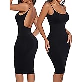 Takusun Backless Slip Dress for Women Tummy Control Low Back Shapewear Dresses Open Back Body Shaper Seamless Sexy Tank Tops