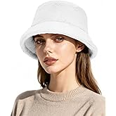 Century Star Fuzzy Bucket Hat for Women Winter Warm Furry Fur Fluffy Fisherman Cap Men Faux Fur Soft Cute Bucket Hat