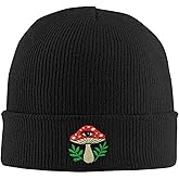 Athjunss Rose Embroidered Beanie Cap Soft Knit Hat for Women Men Chemo Sleep