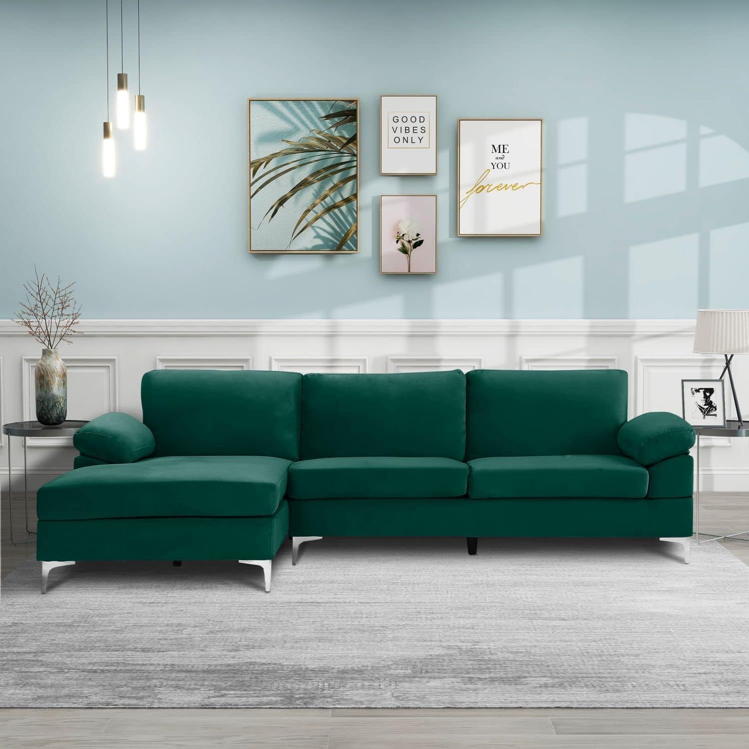 EMKK 103” Velvet Modular Sectional Sofa