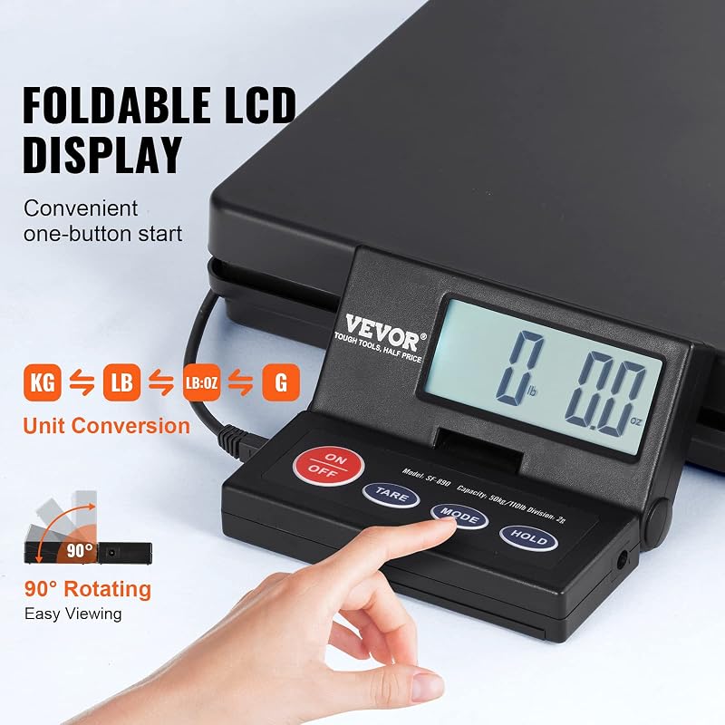Balance Postale Numérique 50 kg, Pèse-Colis de Précision 2 g Portable