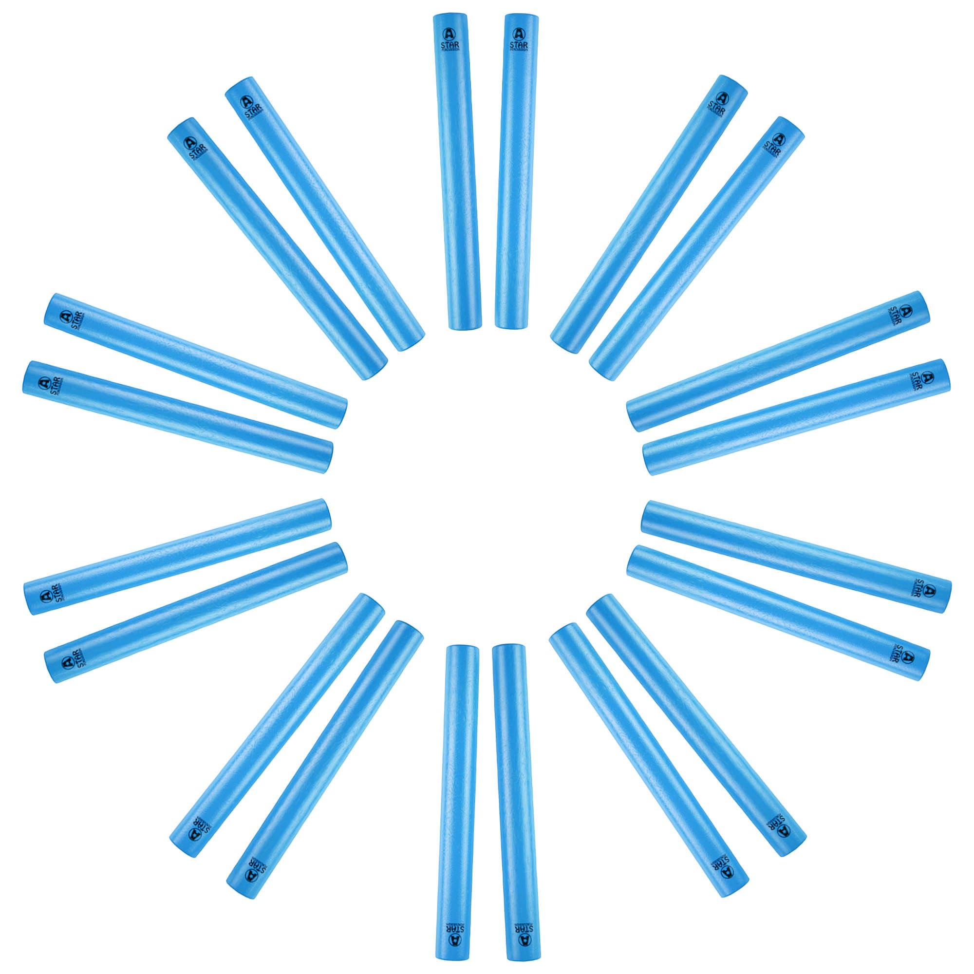 A-Star AP4102BLPK Wooden Blue Claves, 14 cm - Handheld Rhythm Sticks, Educational Percussion Instrument - Pack of 10 Pairs