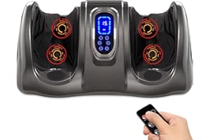 Best Choice Products Shiatsu Foot Massager for Pain Relief, Plantar Fasciitis, Neuropathy, Blood Circulation, Remote Control w/Compact Design - Gray