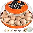 18 Egg Incubator with Automatic Egg Turning and Humidity Control, Incubators for Hatching Eggs, Chicken, Ducks, Goose, Pigeon, Quail, Parrot Incubator for Farm, Lab, Science Classroom, Home (Orange)