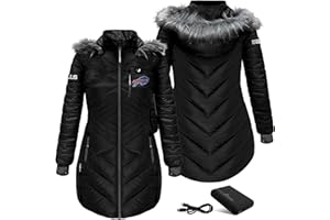 ActionHeat Women's NFL 5V Long Puffer Battery Heated Jacket with Battery Pack