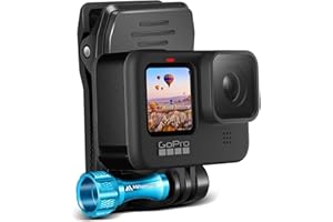 MiPremium Backpack Strap Clip Mount for GoPro Hero 13 12 11 10 9 8 7 6 5 4 3+ Session Black Silver XIAOYI 4K SJCAM Yi Sports Action Camera Perfect Shoulder and Hat Quick Release Clamp Body Cam Holder