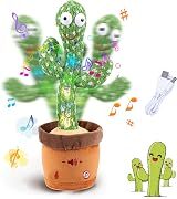ARIEL-GXR Dancing Cactus Plush Toy Singing Talking Interactive Safe USB Charging