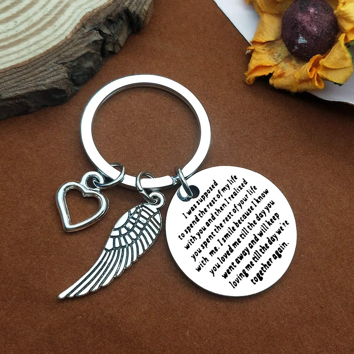 Memorial Key Chain for Loss of Husband Wife Sympathy Keychain in Memory