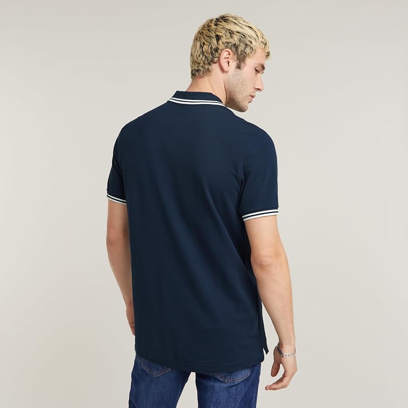 Homme Polo Dunda Slim Stripe, Bleu (sartho blue D17127-5864-6067), XS