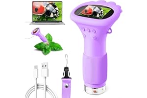 Ashfly Microscope for Kids 200x Zoom 2-Inch HD Kids Microscope Camera - STEM Learning Kit | Portable Science Tool | Perfect for Ages 3-12 | Purple