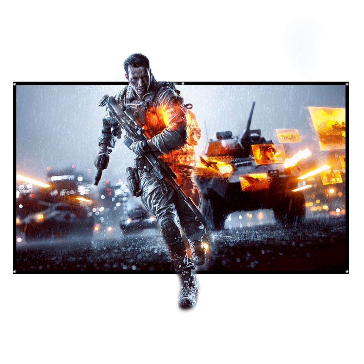 Pantalla Para Proyector Enrollable NIERBO PVC Pantalla de Proyección Blanco para Cine