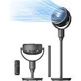 PELONIS Standing Fan for Bedroom, Table Fan & Pedestal Fan, 135°+90°Auto Oscillation, 23 dB Quiet Oscillating Floor Fans with