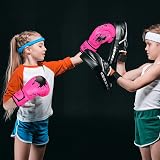 Grosee Kids Boxing Glove 6oz 8oz Pink Youth Training Sparring Kids MMA Gift view 6