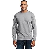 Port & Company Men's Tall Long Sleeve 50/50 Cotton/Poly T Shirt XLT Ash