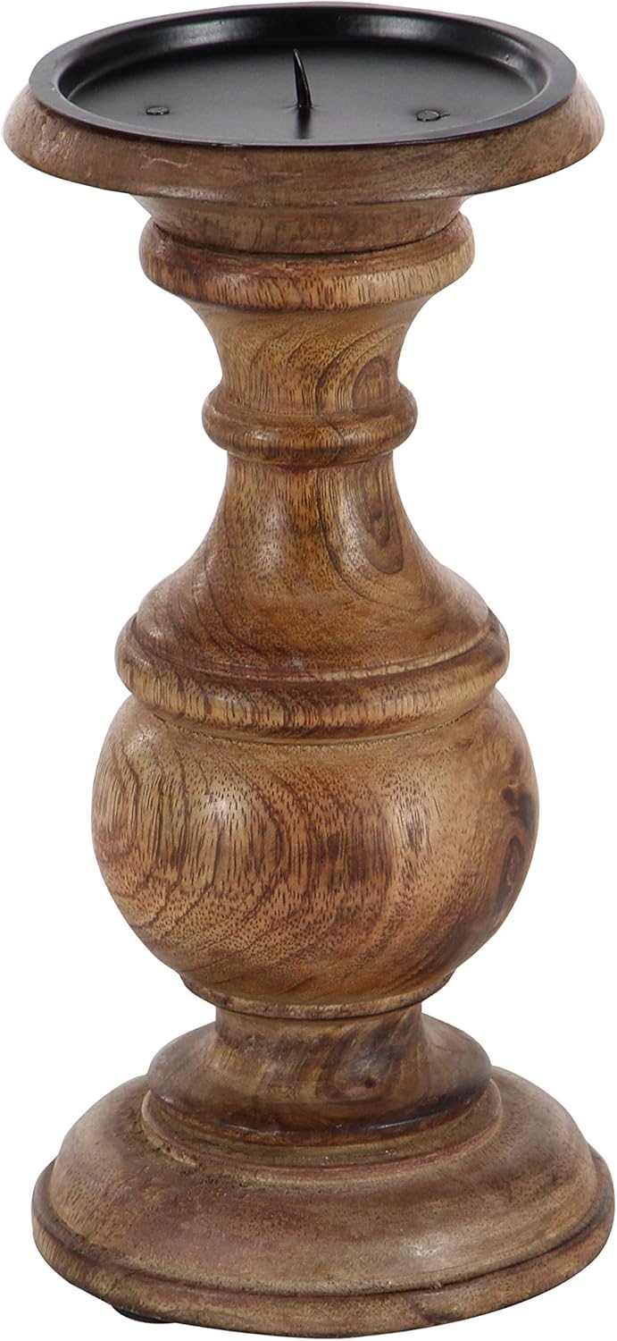 Deco 79 51536 Wood Candle Holder (Set of 3) 10", 8", 6" H: Home & Kitchen