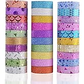 Agutape 30 Rolls Washi Masking Tape Set,Decorative Craft Tape Collection for DIY and Gift Wrapping with Colorful Designs and 