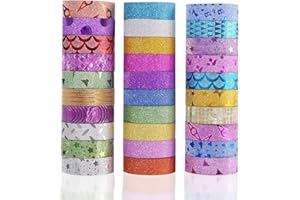 AGUTAPE 30 Rolls Washi Masking Tape Set,Decorative Craft Tape Collection for DIY and Gift Wrapping with Colorful Designs and Patterns