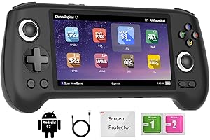 VOACLE RG556 Retro Handheld Game Console, Android 13 System Unisoc T820 Processor 5.48 Touch Inch AMOLED screen 5500mAh Battery Support WIFI Online DP Output (Black)
