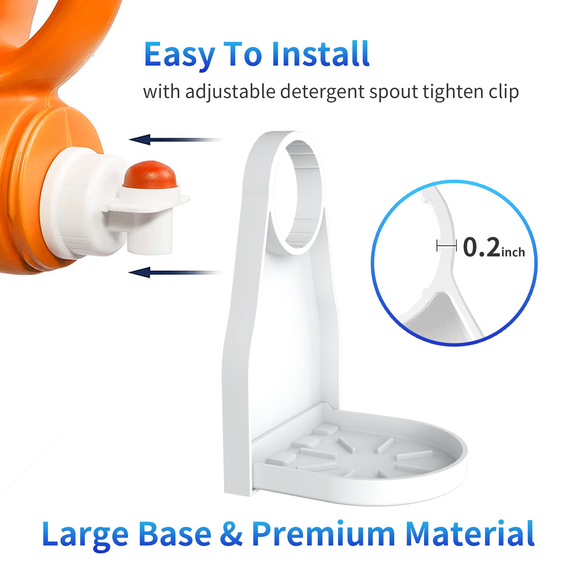 (2 Pack) Laundry Detergent Cup Holder Drip Catcher Organizer Clip Tight on Laundry Bottle Spouts, No More Leaks or Mess with Detergent and Fabric Softener in Laundry Room