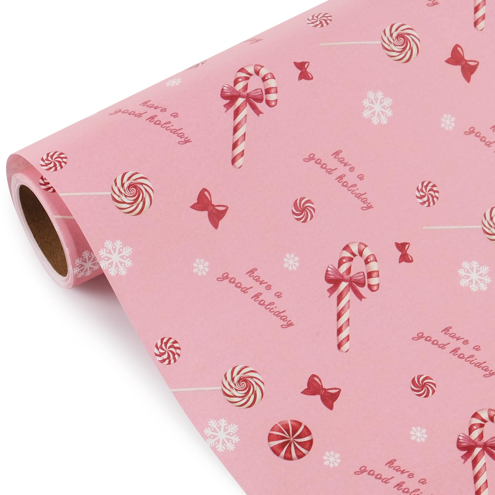 Photo 1 of ******2 PACK****** Aimyoo Pink Wrapping Paper Roll - Bow and Candy Gift Wrap,17 Inch x 16.4 Feet Mini Roll for Girl Baby Shower, Birthday, Wedding