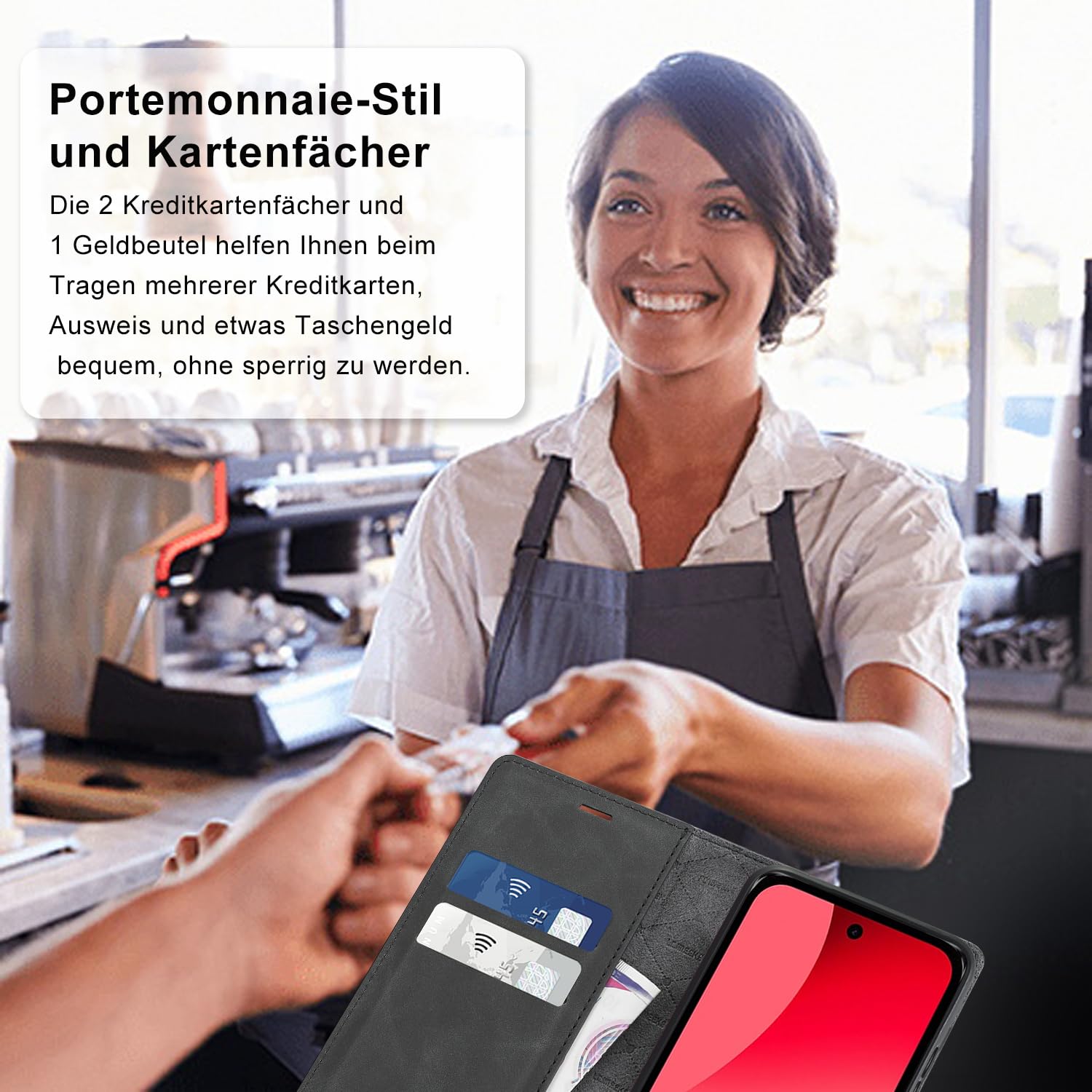 Ailicici Handyhülle für Google Pixel 10A Hülle Leder, Mit Schutzfolie, für Google Pixel 10A Klapphülle Ledermaterial,Kartenfach RFID-Blockierung Wallet Case,Flip Klappbar Schutzhülle Pixel 10 A 3