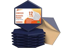 ZHERMAO 12 Pack Acoustic Panels Self Adhesive 14"X13"X 0.4" High Density Sound Proof Foam Panels for Walls, Soundproof Wall Panels, Acoustic Panels Sound Absorbing for Studio, Home and Office (Dark Blue)