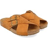 HAFLINGER Amiga Elegant Leather Sandals with Rubber Sole and Cork Latex Footbed Unisex