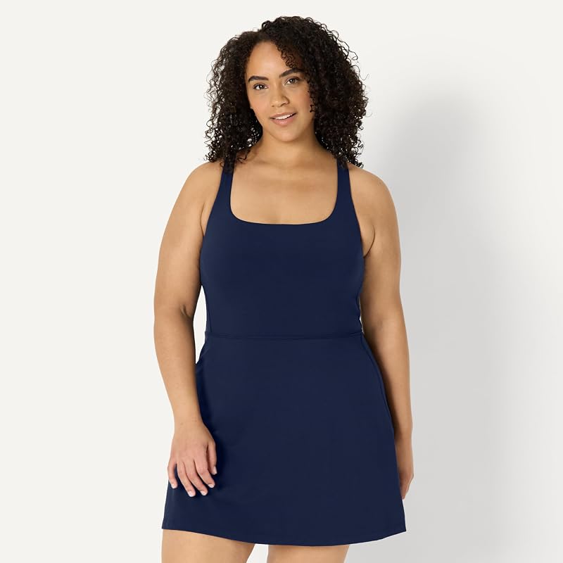 Vestido de Tenis Deportivo FormFlex, Largo y Suave Mujer, Azul Marino, M