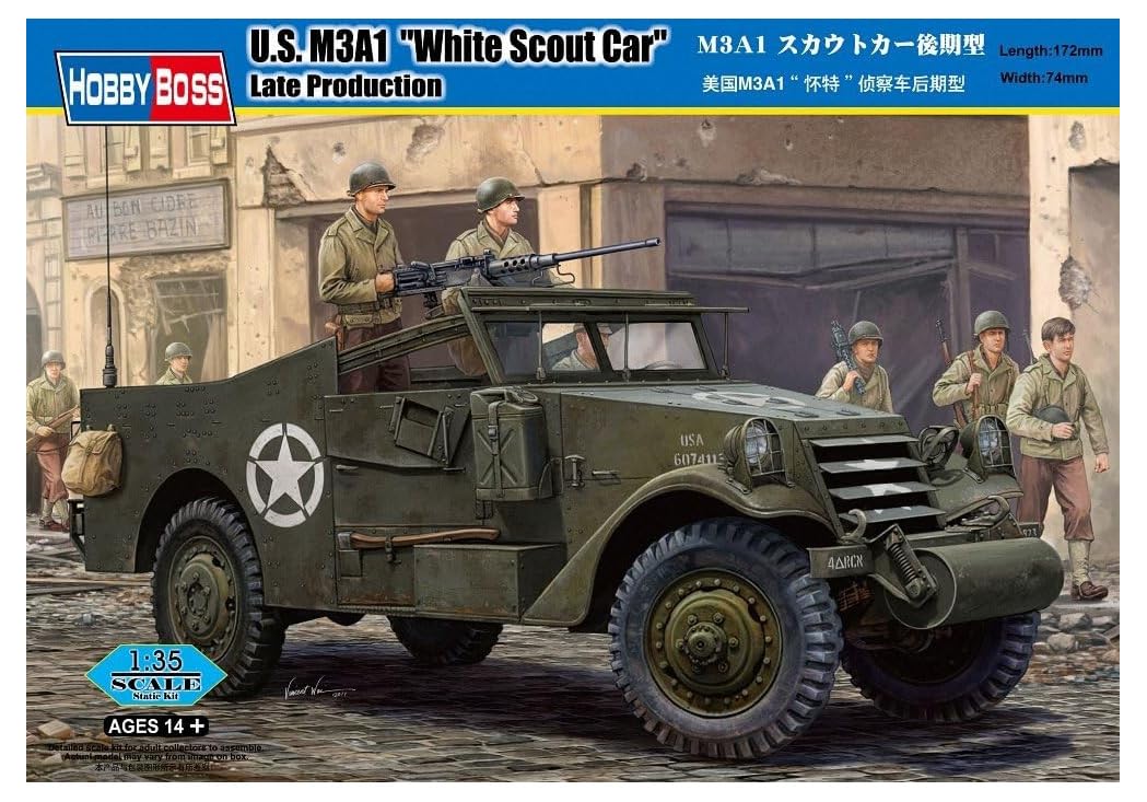 Hobbyboss 1:35 Scale Late Version Scout Car Assembly Kit (White)