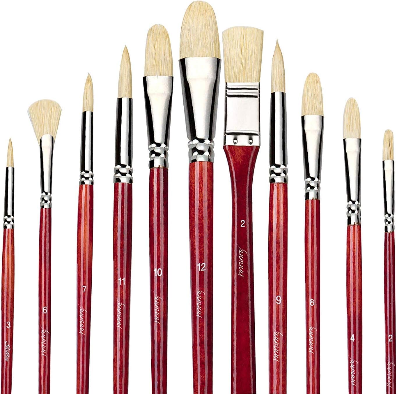 Fuumuui Hog Bristle Paint Brushes100 Natural Chungking Pure Bristle