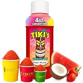 Tiki's Shave Ice Syrup Concentrate for Snow Cones &amp; Shaved Ice - Natural Syrup for Beverages &amp; Desserts - Ideal for Snow Cone, Slushie Machines - TIGER'S BLOOD 4 Fl Oz (Pack of 1)