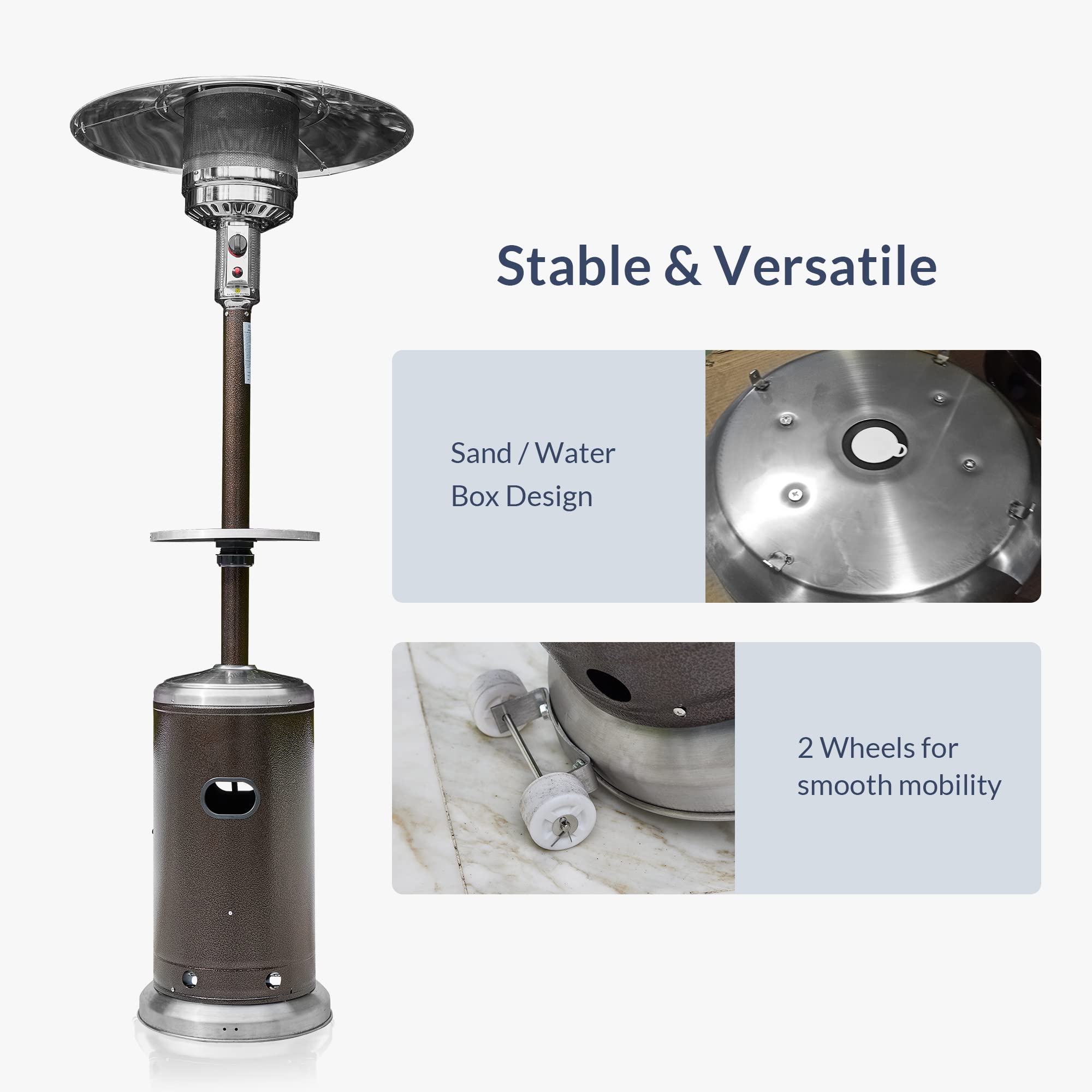 BELLEZE 48,000 BTU Outdoor Propane Heaters for Patio, CSA Certified