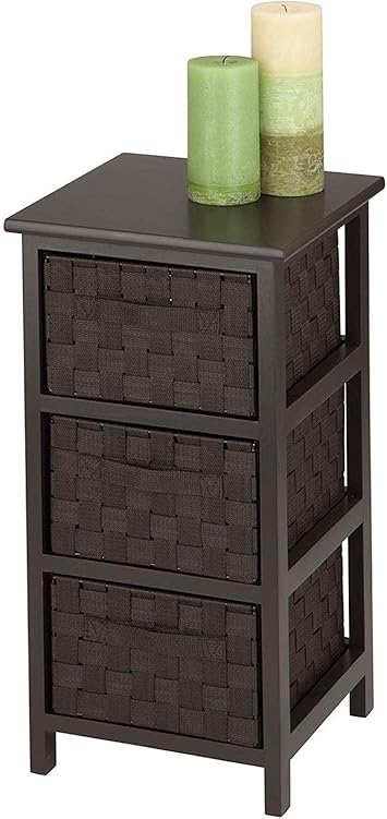 Mueble de 3 cajones de Madera Natural con Marco de Almacenamiento