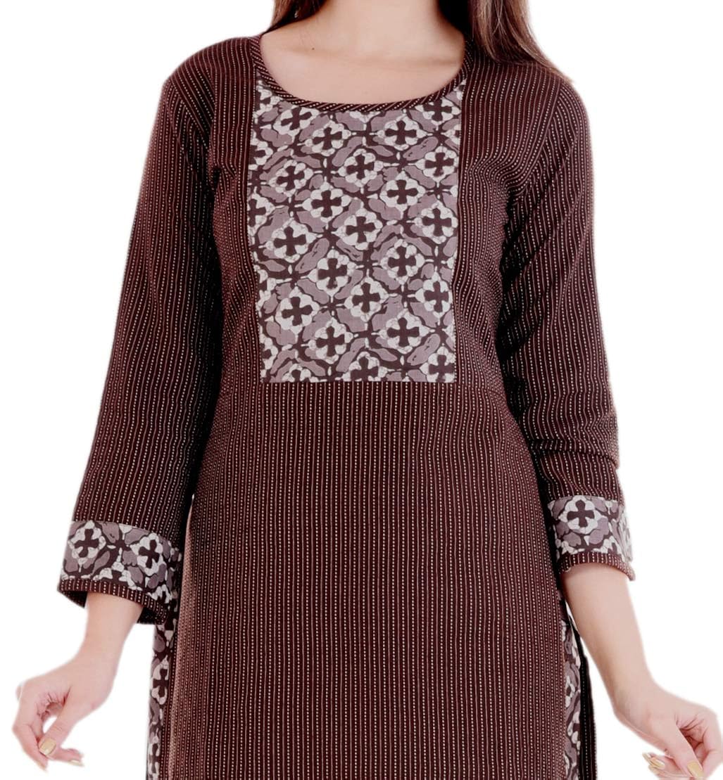 yash gallery women`s cotton straight printed kurti