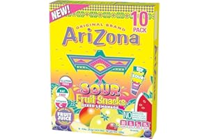 AriZona Lemonade Fruit Snacks, Sour Lemonade - 0.9 oz, 10 count Box