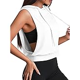 Remidoo Sleeveless Hoodies for Women Hooded Tank Workout Crop Top Open Side Athletic Gym Tops