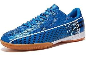 LEOCI Men's Indoor Soccer Shoes Athletic Women's Rubber Futsal Shoes for Trainer Flat Outsole Training