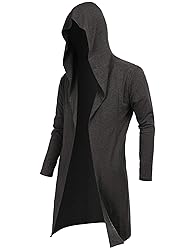 RAGEMALL Mens Long Cardigan Open Front Draped