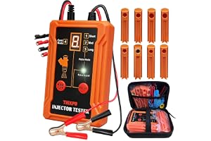 THIKPO Universal Fuel Injector Tester and Cleaner Tool Kit, DIY Cleaning Tool Kit, 8 Pulse Modes, 4 Wire Dual Channel for 2 Fuel Injectors, 8 Size Cleaning Adapters, 12V/5V Output Power