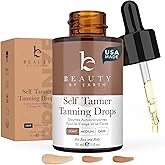Self Tanning Drops for Face - USA Made with Organic & Natural Ingredients, Bronzing Face Tanning Drops with Aloe Vera, Non Toxic Self Tanner for Sunless Fake Tan & Natural Glow, Cruelty & Toxin Free