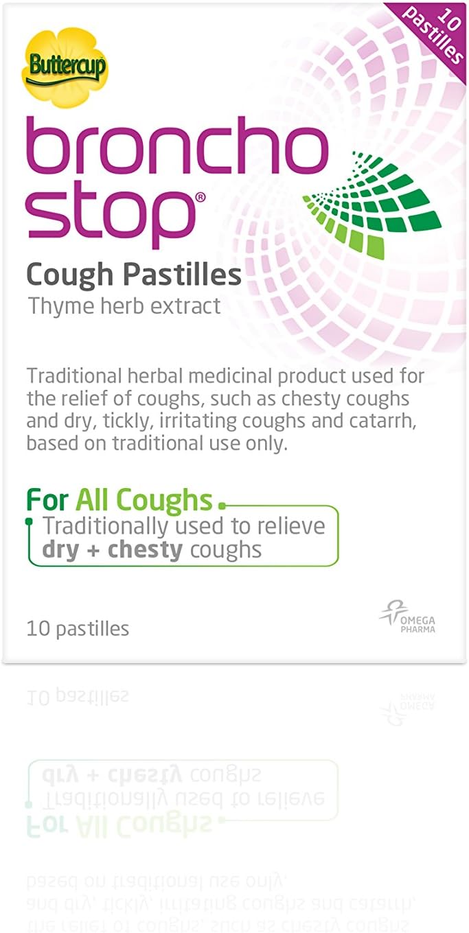 Bronchostop Cough Pastilles (10 Pastilles), Relief for All Cough Types Including Chesty & Dry Coughs