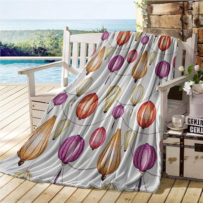 Lantern Decor Collection, Warm Microfiber All Season Blanket, Colorful