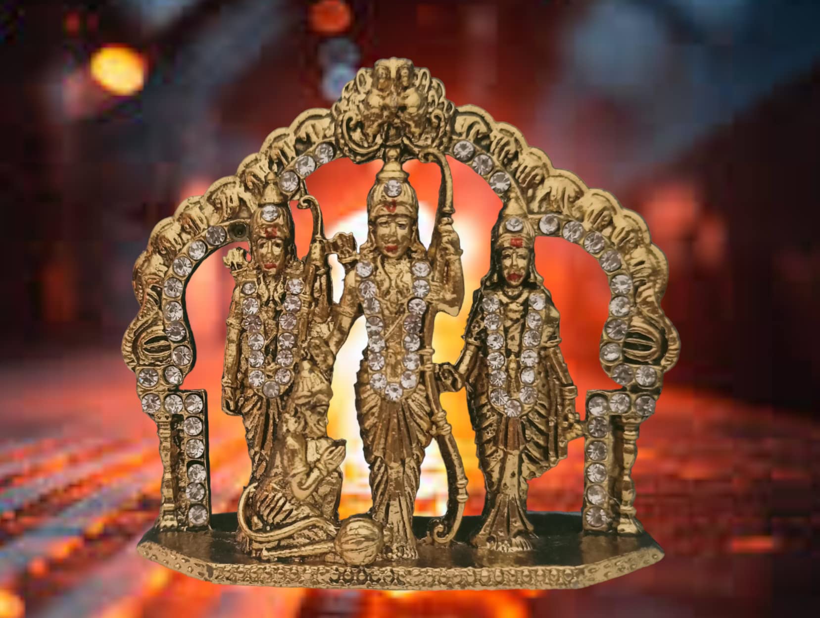 BEXCO Ram darbar Idol | Statue for Car Dashboard | Home Decor | Gifting | Decorative Showpiece. (Gold)