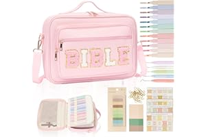 YKFLY Bible Cover Case for Women Bible Bag Bible Study Supplies Leather Bible Case Western Bible Tote Bag Christian Gifts for Girls