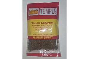 Temple Tulsi Leaves, Premium Quality Dried Basil Leaves, Product of India, 25g