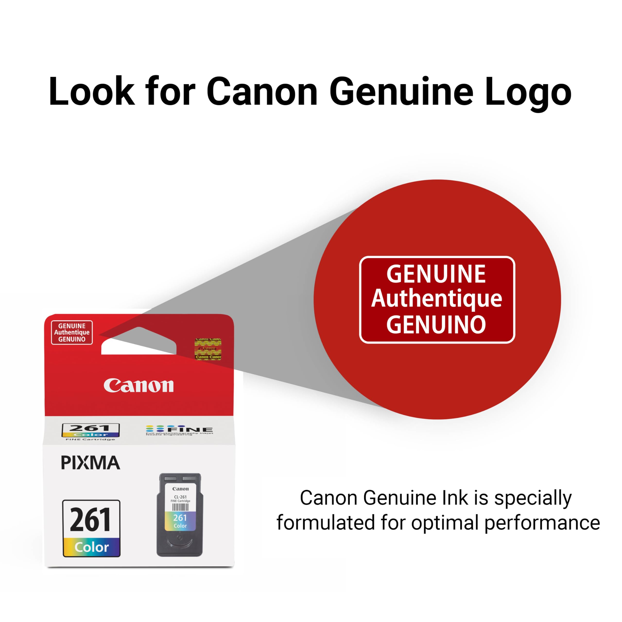 Canon CL-261 Genuine Color Ink Cartridge, Compatible with TS5320/6420/6420a,TR7020/7020a