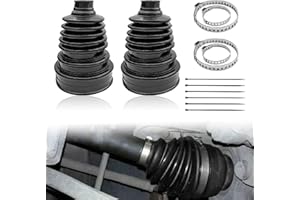 2PCS CV Axle Boot Repair Kit - with 4 Stainless Steel Clamps & 6 Cable Ties/Silicone Rubber Material Waterproof & Dustproof U