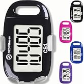OZO Fitness Clip-on 3D Pedometer for Walking Steps Counter with Lanyard, Simple Exercise Tracker for Women and Seniors with Large Accurate Digital Display, Portable Minimalist Sports Monitor
