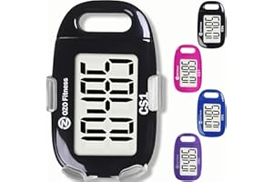 OZO Fitness Clip on Pedometer Step Counter for Walking with Lanyard Strap, CS1 Simple Basic Accurate Tracker for Women and Se